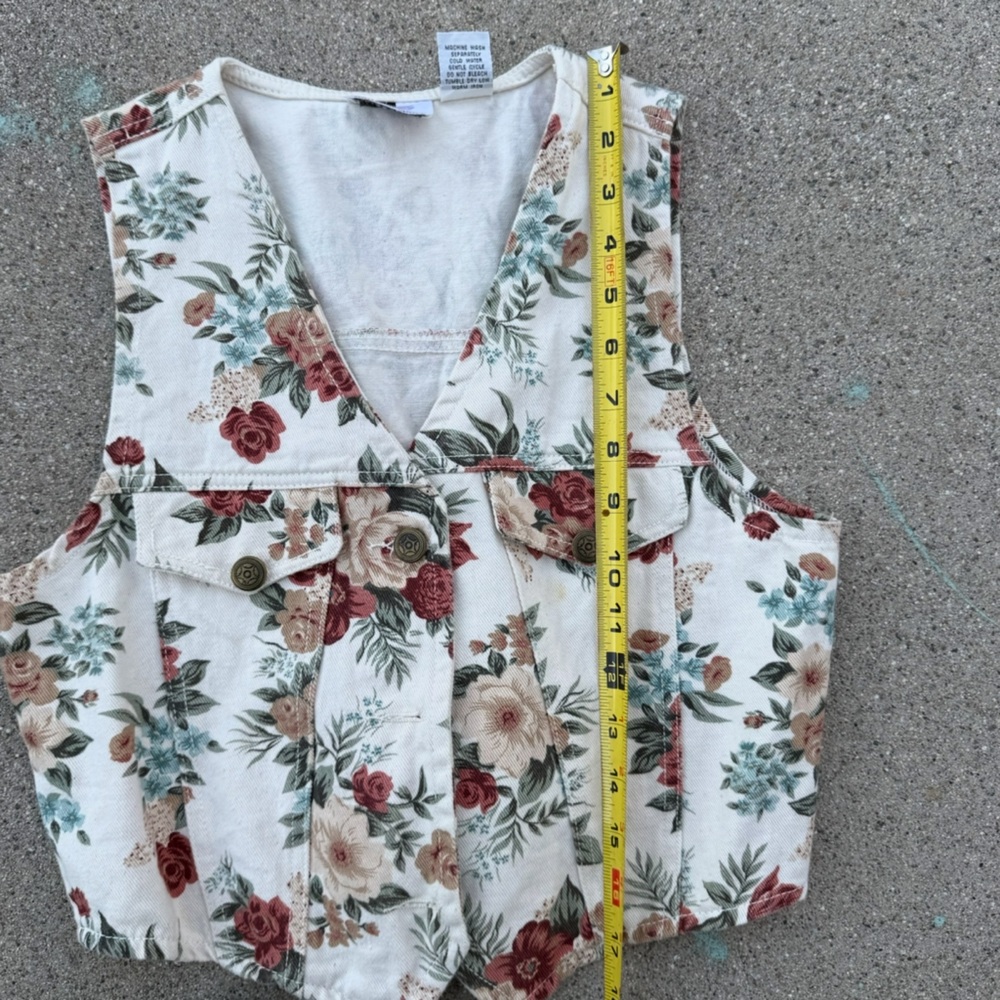 Vintage Morgan Sport floral vest crop vest western cowgirl cowboy medium - Picture 4 of 5